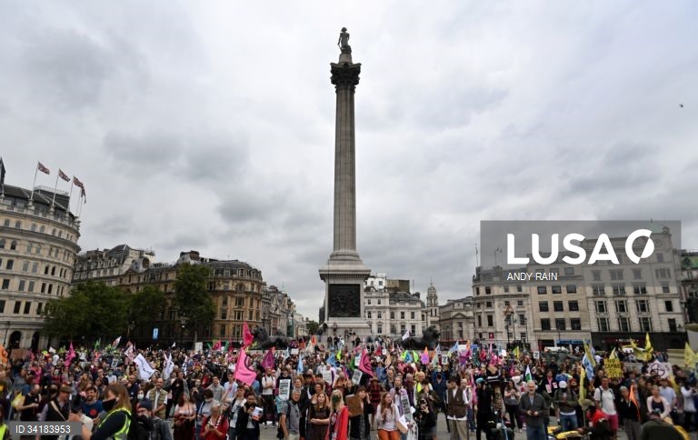 Reino Unido: Manifestação do movimento Rebelião contra a Extinção em Londres