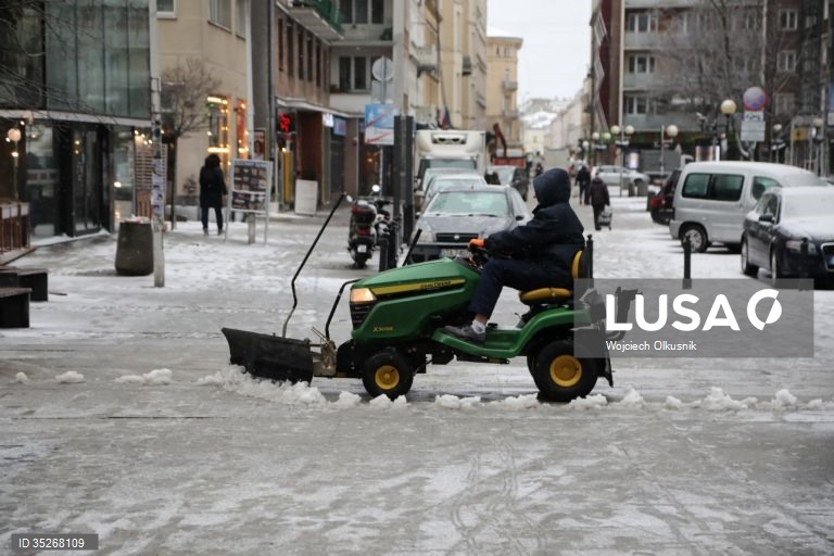 Queda de neve em Varsóvia