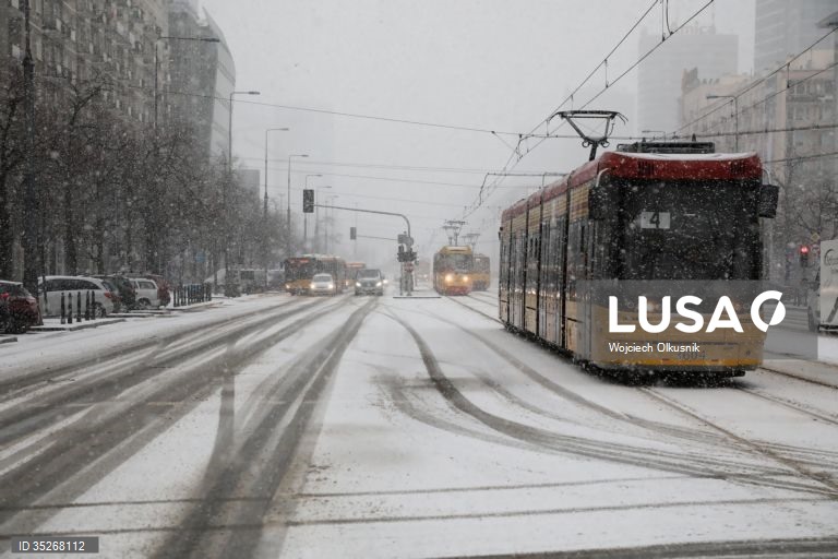 Queda de neve em Varsóvia