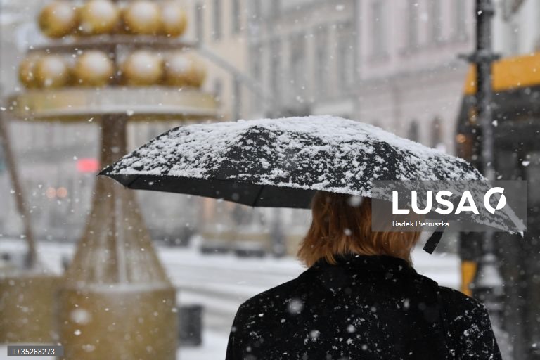 Queda de neve em Varsóvia