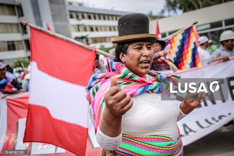 Peru: Manifestação em Lima contra a Presidente Dina Boluarte