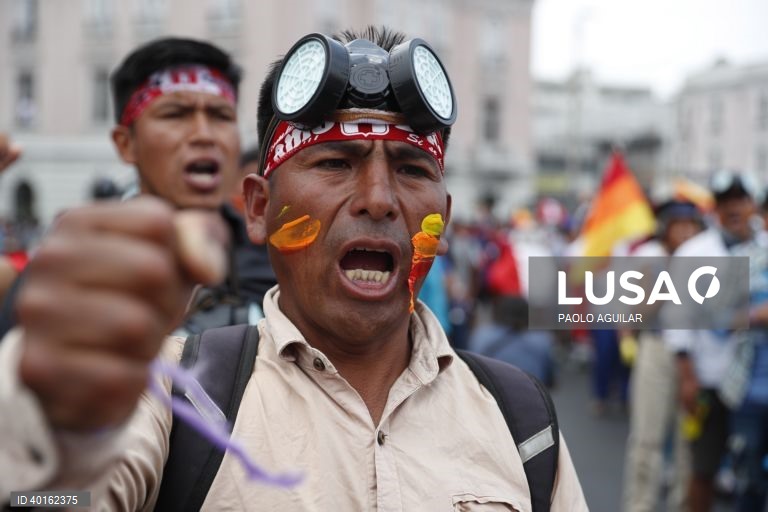 Peru: Manifestação em Lima contra a Presidente Dina Boluarte