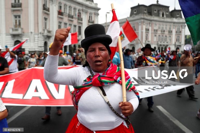 Peru: Manifestação em Lima contra a Presidente Dina Boluarte