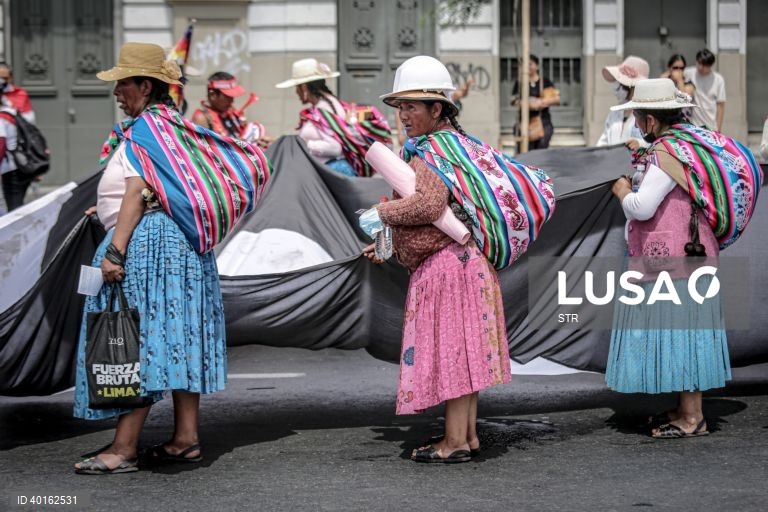 Peru: Manifestação em Lima contra a Presidente Dina Boluarte