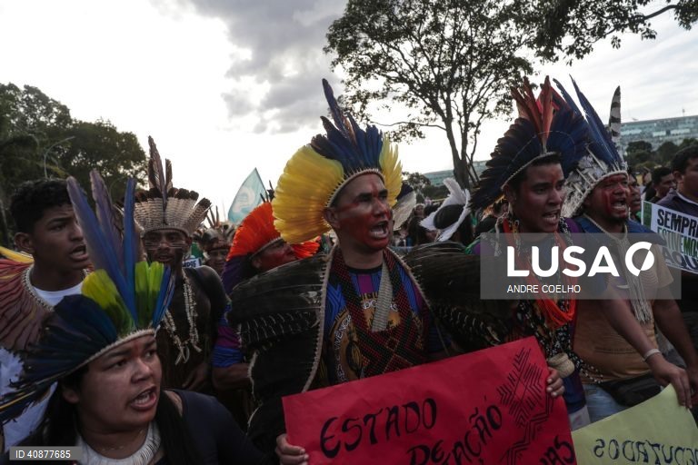 Brasil: Protesto indígena contra a política de demarcação de terras nativas