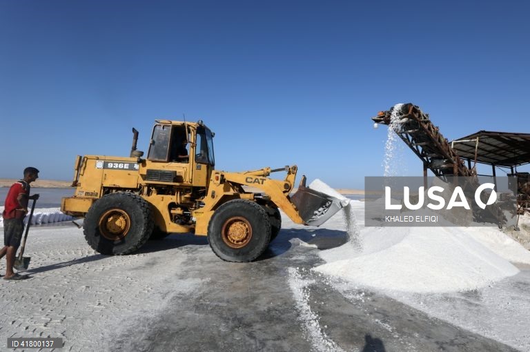 Egito: Extração de sal no Lago Bardawel