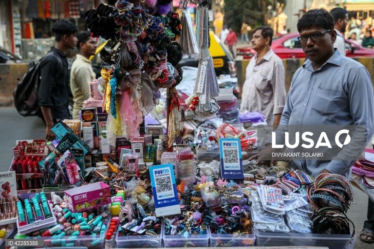 Índia: Mercado de rua de Mumbai