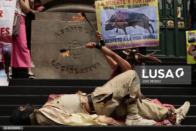 México: Activistas protestam para exigir a proibição das touradas