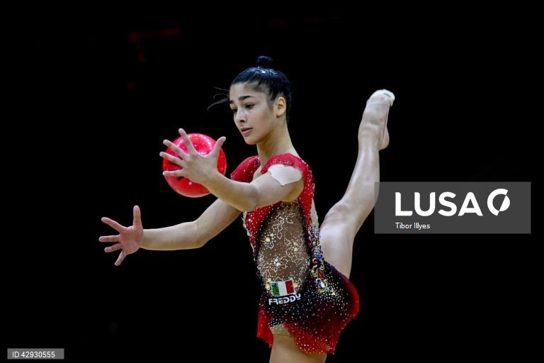 Final da competição individual do 40.º Campeonato da Europa de Ginástica Rítmica na Papp Laszlo Budapest Sports Arena, em Budapes, Hungria.