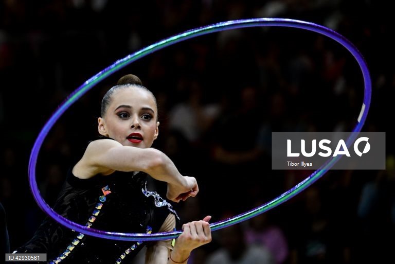 Final da competição individual do 40.º Campeonato da Europa de Ginástica Rítmica na Papp Laszlo Budapest Sports Arena, em Budapes, Hungria.