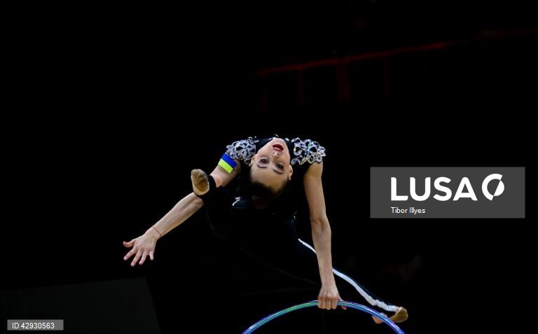 Final da competição individual do 40.º Campeonato da Europa de Ginástica Rítmica na Papp Laszlo Budapest Sports Arena, em Budapes, Hungria.