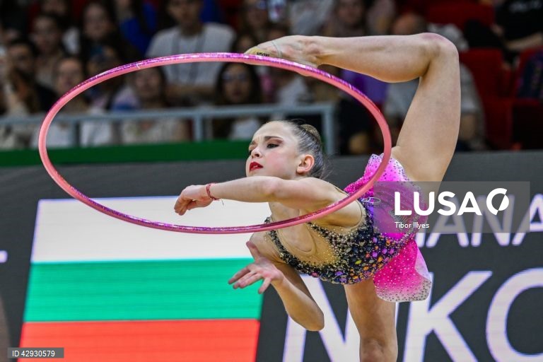 Final da competição individual do 40.º Campeonato da Europa de Ginástica Rítmica na Papp Laszlo Budapest Sports Arena, em Budapes, Hungria.