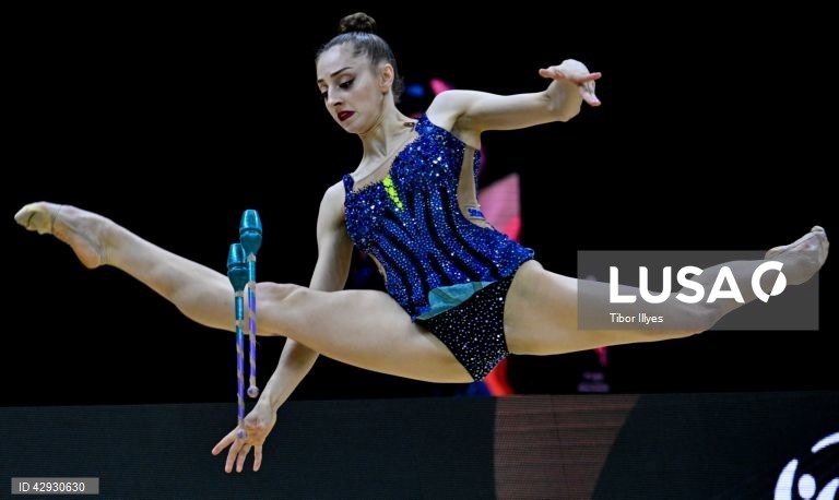 Final da competição individual do 40.º Campeonato da Europa de Ginástica Rítmica na Papp Laszlo Budapest Sports Arena, em Budapes, Hungria.