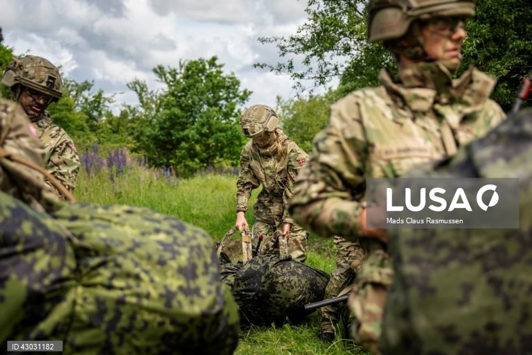 Dinamarca: Recrutas durante exercício militar.