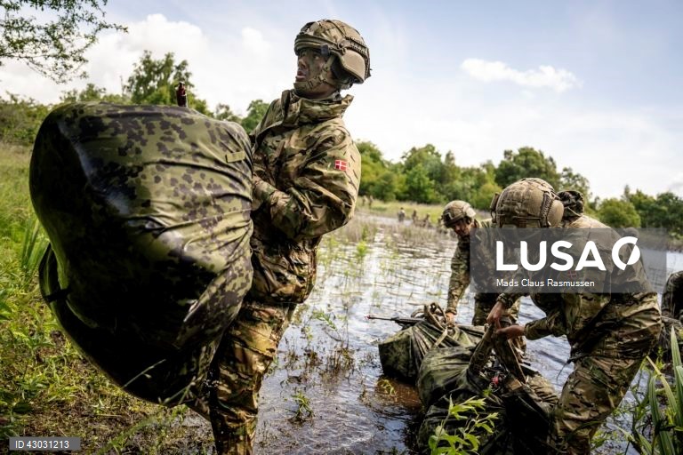 Dinamarca: Recrutas durante exercício militar.