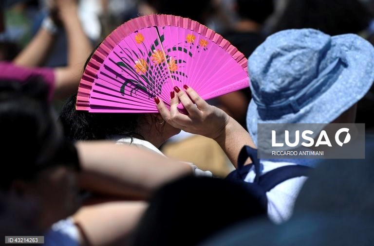 Fieis assistem ao Angelus na Praça de São Pedro