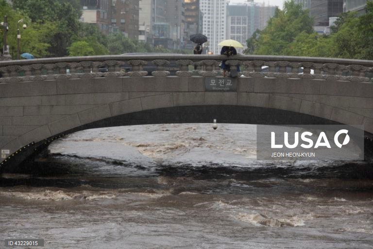 Coreia do Sul: Chuva forte em Seul