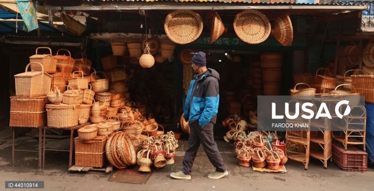 Índia: Produção de artesanato de verga em Srinagar