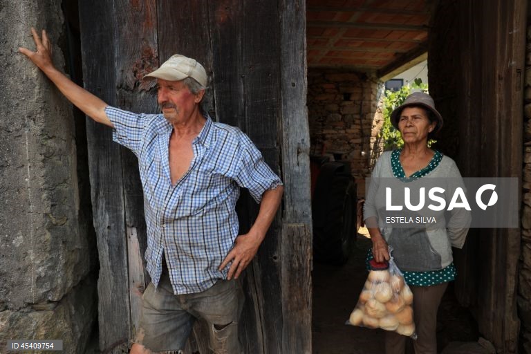 Serafim Rocha e Adalgisa, o casal habitante no lugar de Seixo, estiveram várias horas cercados pelo incêndio que desde segunda feira está a fustigar os habitantes do concelho de Castelo de Paiva, 30 de Julho de 2025. ESTELA SILVA/LUSA