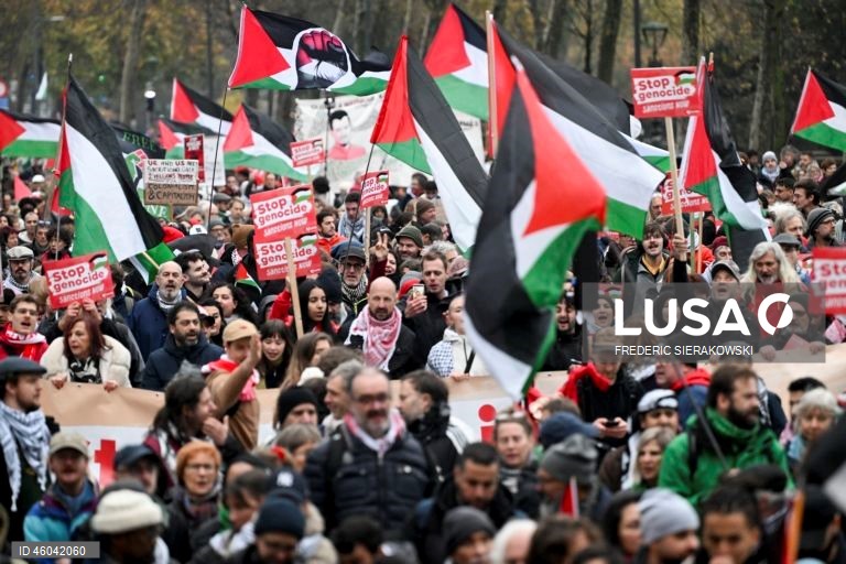 Bruxelas: Marcha nacional em solidariedade com o povo palestiniano.