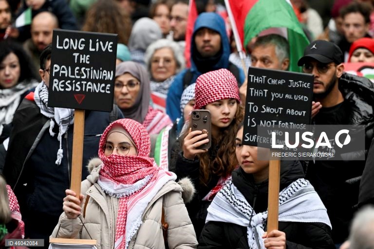 Bruxelas: Marcha nacional em solidariedade com o povo palestiniano.
