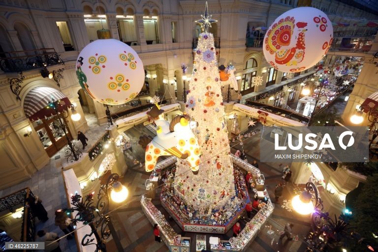 Rússia: Decorações de Natal em Moscovo
