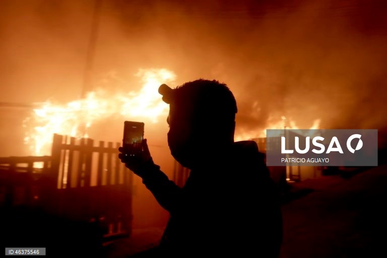 Chile: Incêndios florestais destroem casas em Penco