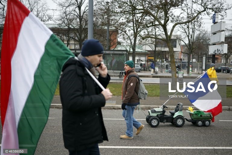 França: Manifestação de agricultores em Estrasburgo contra o acordo União Europeia-Mercosul 