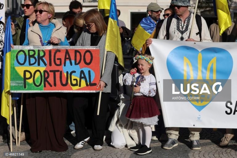 Lisboa: Marcha pela proteção das crianças ucranianas.