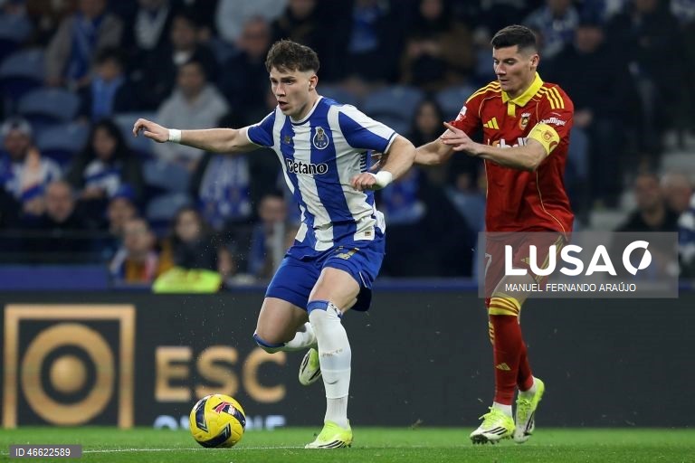 O líder FC Porto manteve hoje a vantagem de quatro pontos sobre o Sporting ao vencer em casa o Rio Ave, por 1-0, com um golo de Froholdt, em jogo da 23.ª jornada da I Liga de futebol.