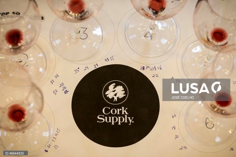 Numbered wine glasses with his evaluation during wine tasting event during the opening day of the ‘Essencia do Vinho-Porto 2026’ at Bolsa Palace in Porto, Portugal, 26 February 2026. ‘Essencia do Vinho-Porto 2012’ runs from 26 February until 3rd March. JOSÉ COELHO/LUSA 