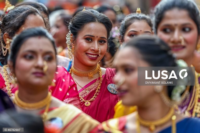 Índia: Procissão de Gudi Padwa que marca o Ano Novo de Maharashtra