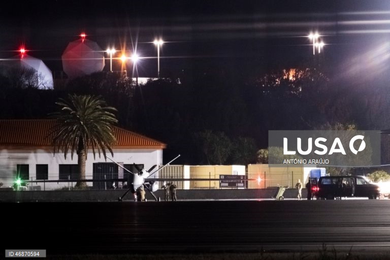 Drone norte-americano MQ-9 Reaper, aeronave militar não tripulada conhecida como "drone assassino" na Base Aérea das Lajes, Praia da Vitória, Terceira, Açores, Portugal. 3 de abril de 2026, ANTÓNIO ARAÚJO/ LUSA