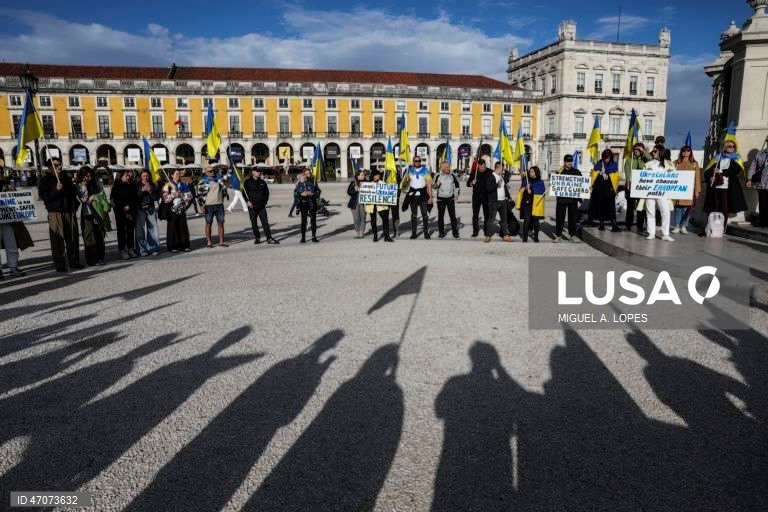 Marcha lenta de ucranianos em Lisboa