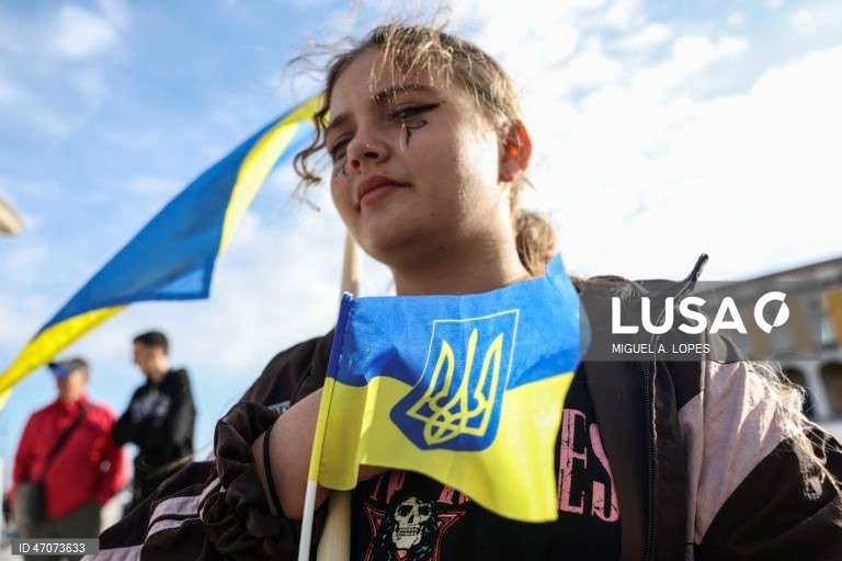 Marcha lenta de ucranianos em Lisboa