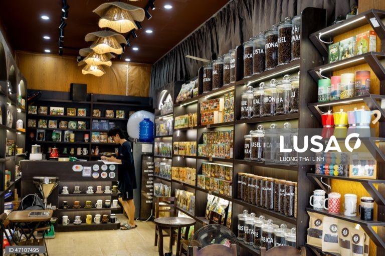 Vietname: Comércio de café em Hanoi