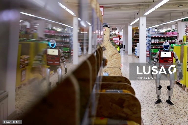 Alemanha: Robô humanóide atende clientes numa loja de ferragens em Pocking, Baviera