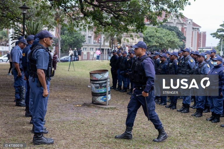 Manifestação anti-imigração em Durban