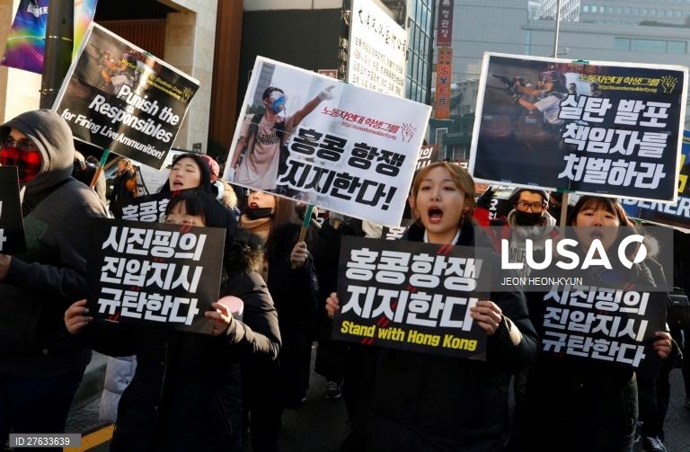 Manifestação pró-democracia em Hong Kong
