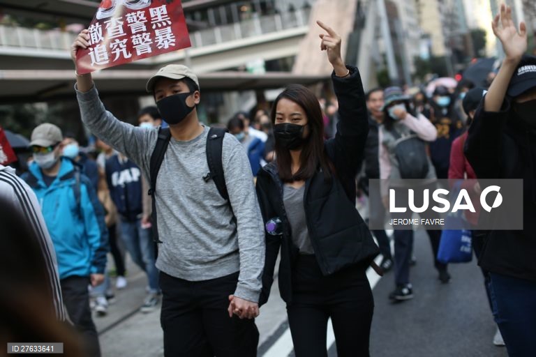 Manifestação pró-democracia em Hong Kong