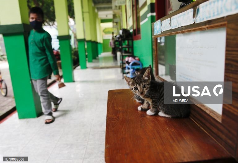 Período experimental do processo de aprendizagem presencial numa escola primária de Banten