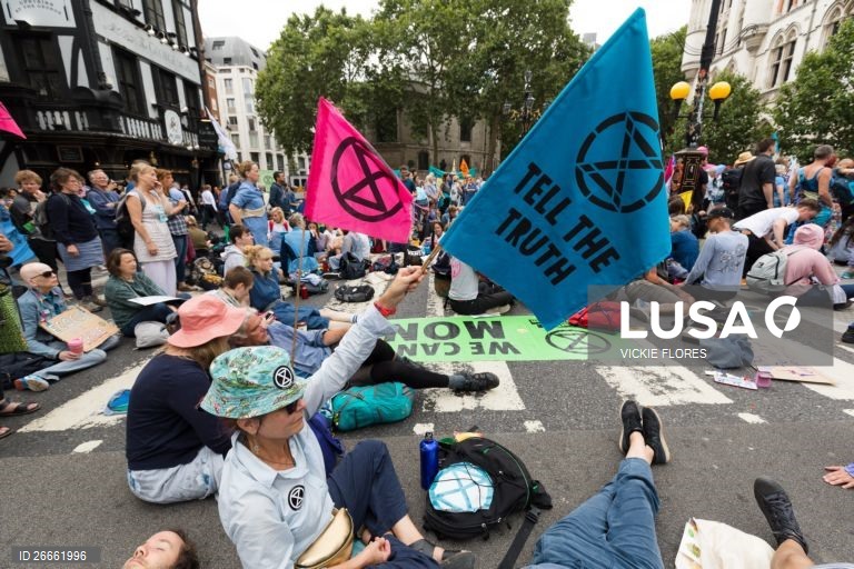 Protesto contra as alterações climáticas em Londres