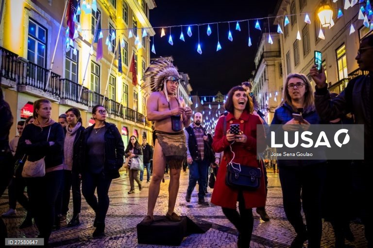 Inauguração das luzes de Natal na baixa de Lisboa. 