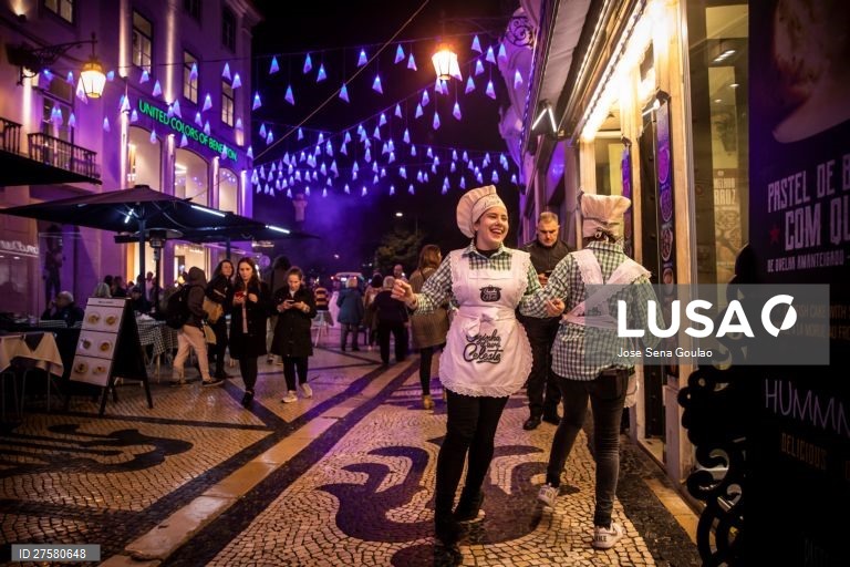 Inauguração das luzes de Natal na baixa de Lisboa. 