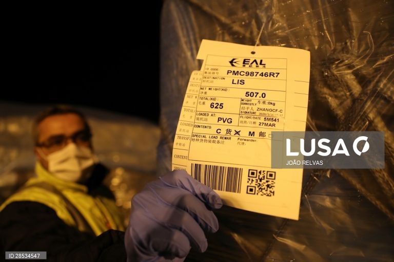 Covid-19: Chegada do avião Airbus A340 da Hi Fly da China