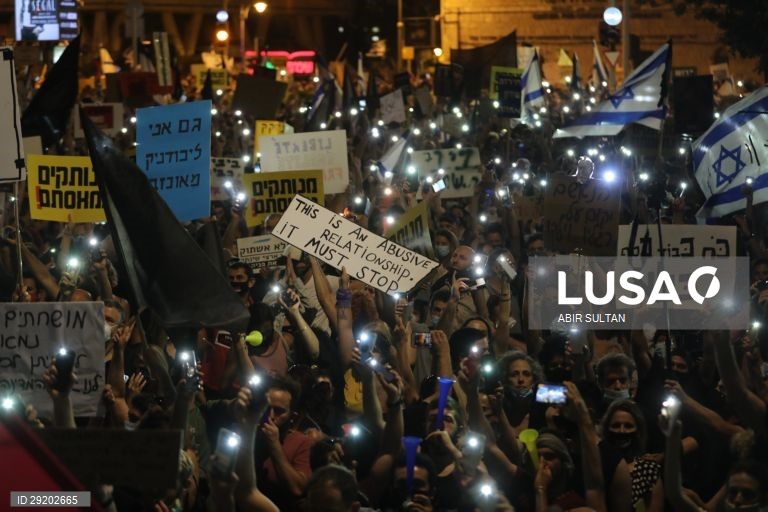 Protestos contra o primeiro-ministro israelita Benjamin Netanyahu 