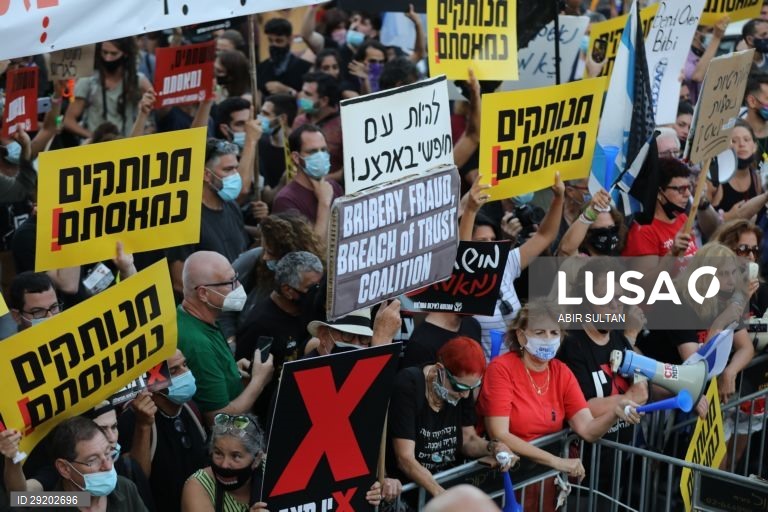 Protestos contra o primeiro-ministro israelita Benjamin Netanyahu 