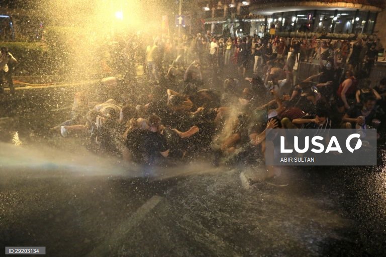 Protestos contra o primeiro-ministro israelita Benjamin Netanyahu 