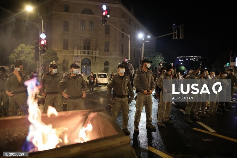 Protestos contra o primeiro-ministro israelita Benjamin Netanyahu 