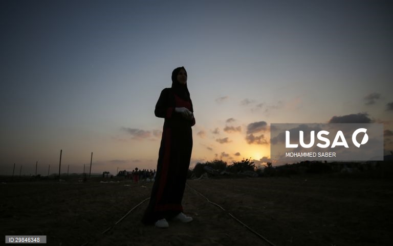 Estudantes universitários plantam ervilhas em Gaza